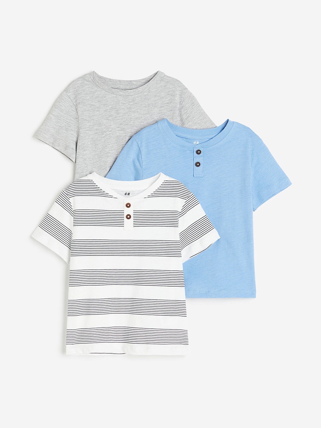 

H&M Boys 3-Pack Jersey Tops, Blue