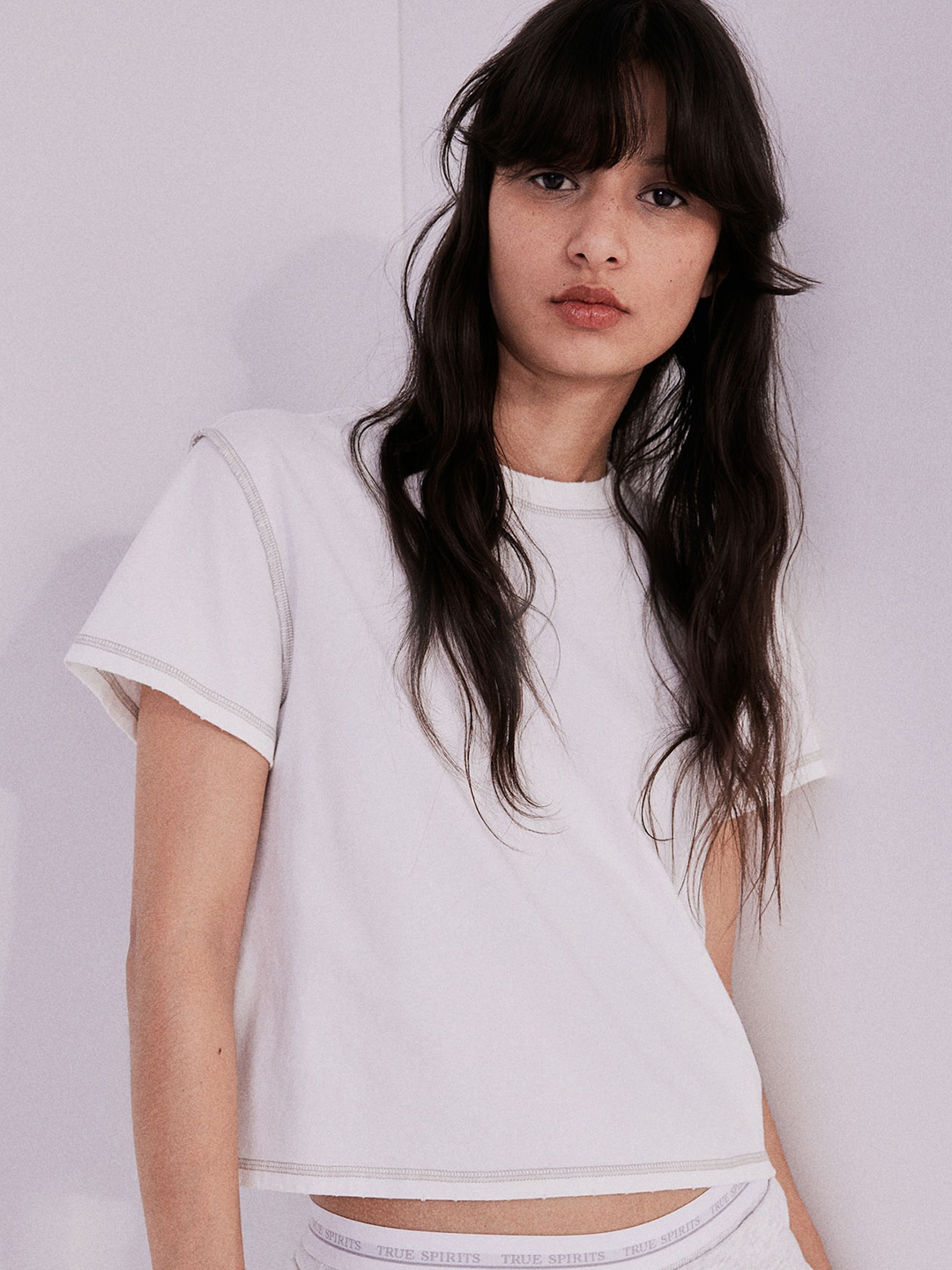 

H&M Worn-Detail T-Shirt, White