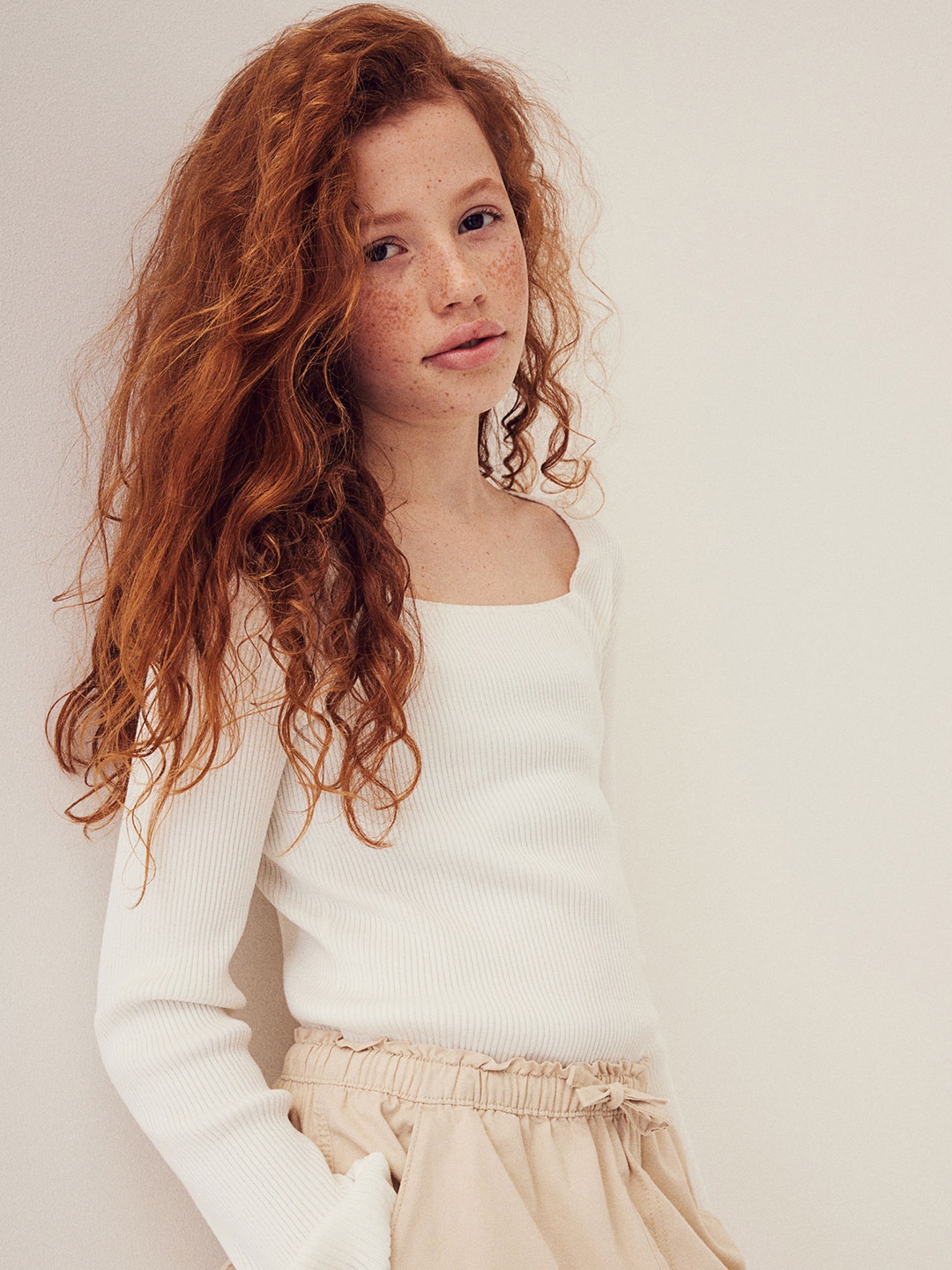 

H&M Girls Rib-Knit Jumper, White