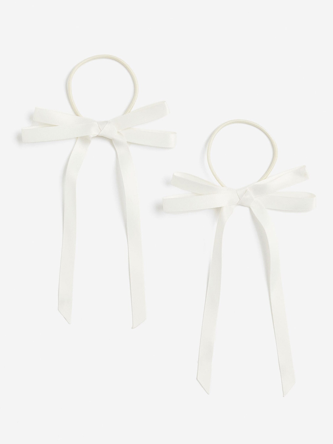 

H&M 2-Pack Bow-Detail Hair Elastics, White