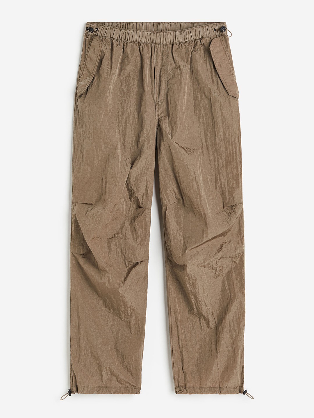

H&M Men Loose Fit Nylon Parachute Trousers, Beige