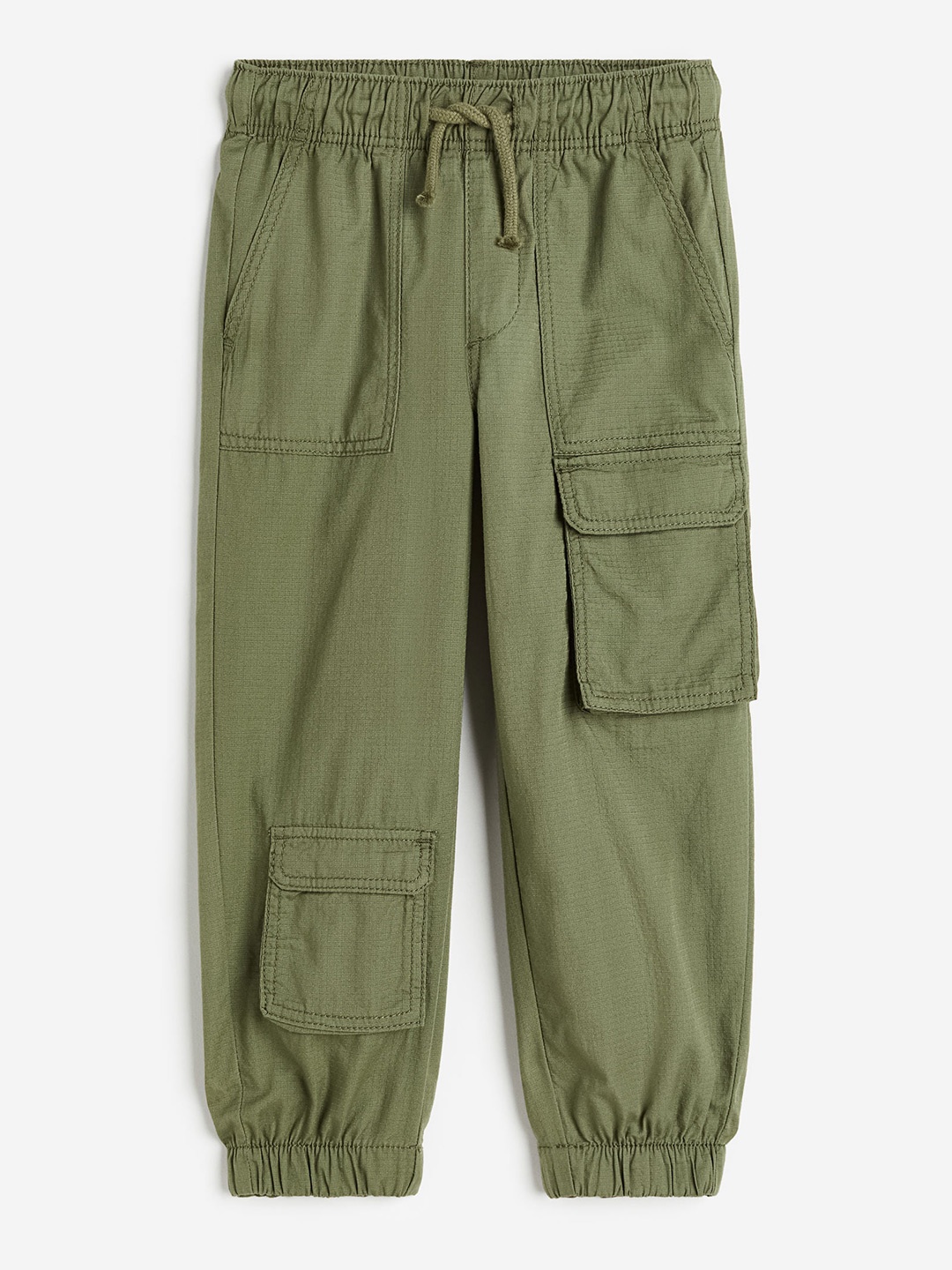 

H&M Boys Pure Cotton Cargo Trousers, Green