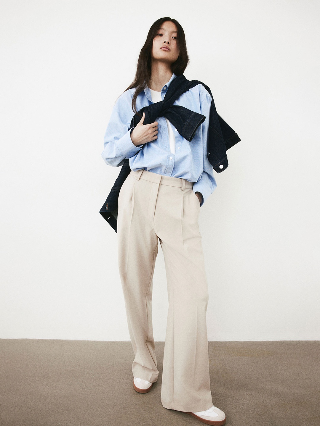 

H&M Women Wide Trousers, Beige