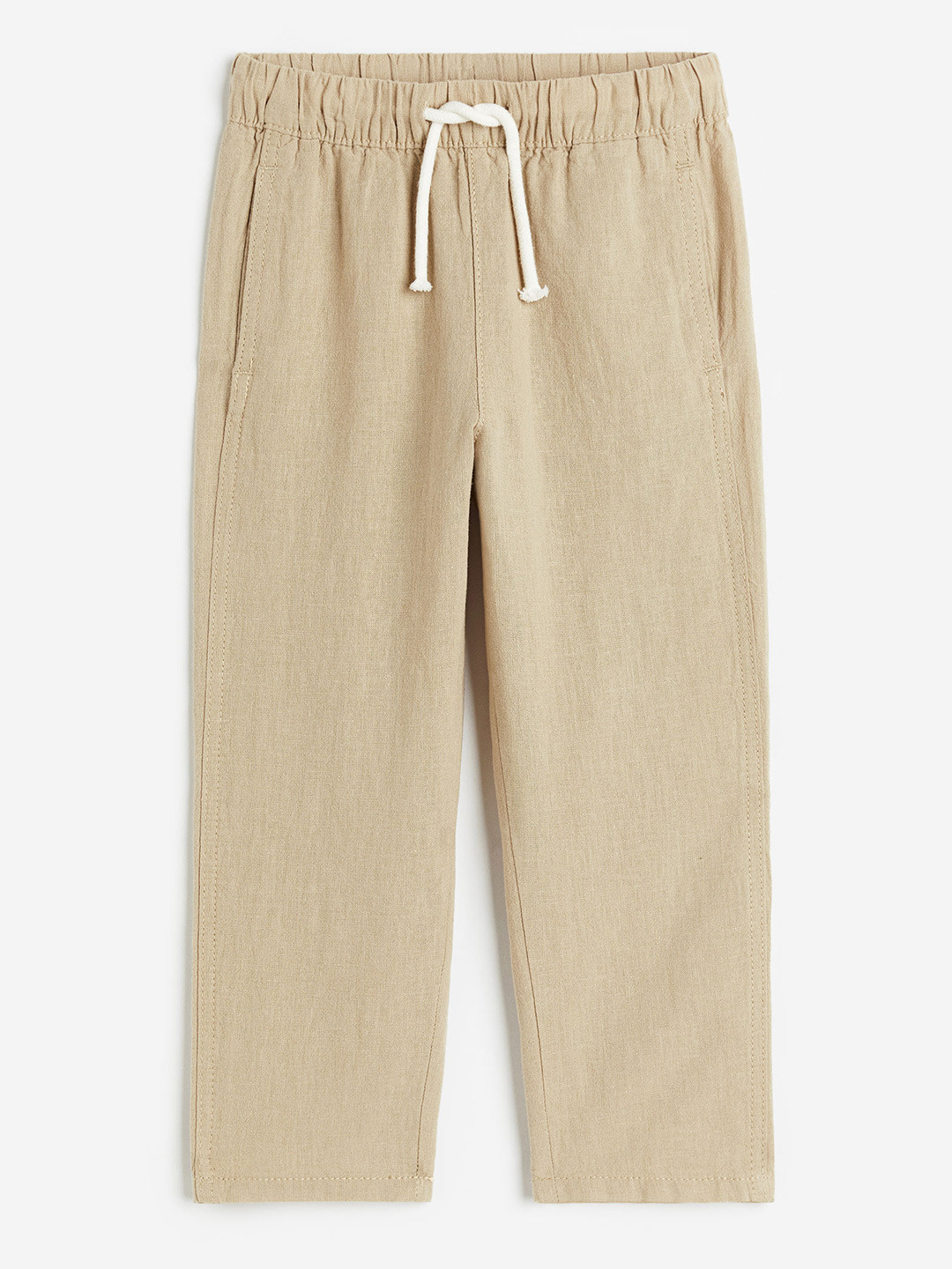 

H&M Boys Linen-Blend Pull-On Joggers, Beige