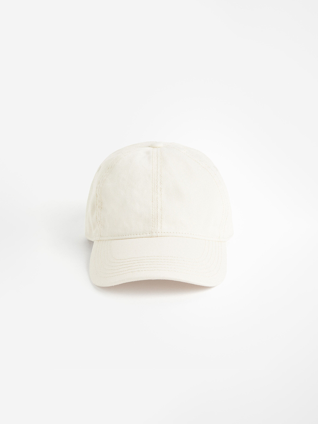

H&M Women Pure Cotton Washed-Look Denim Cap, White