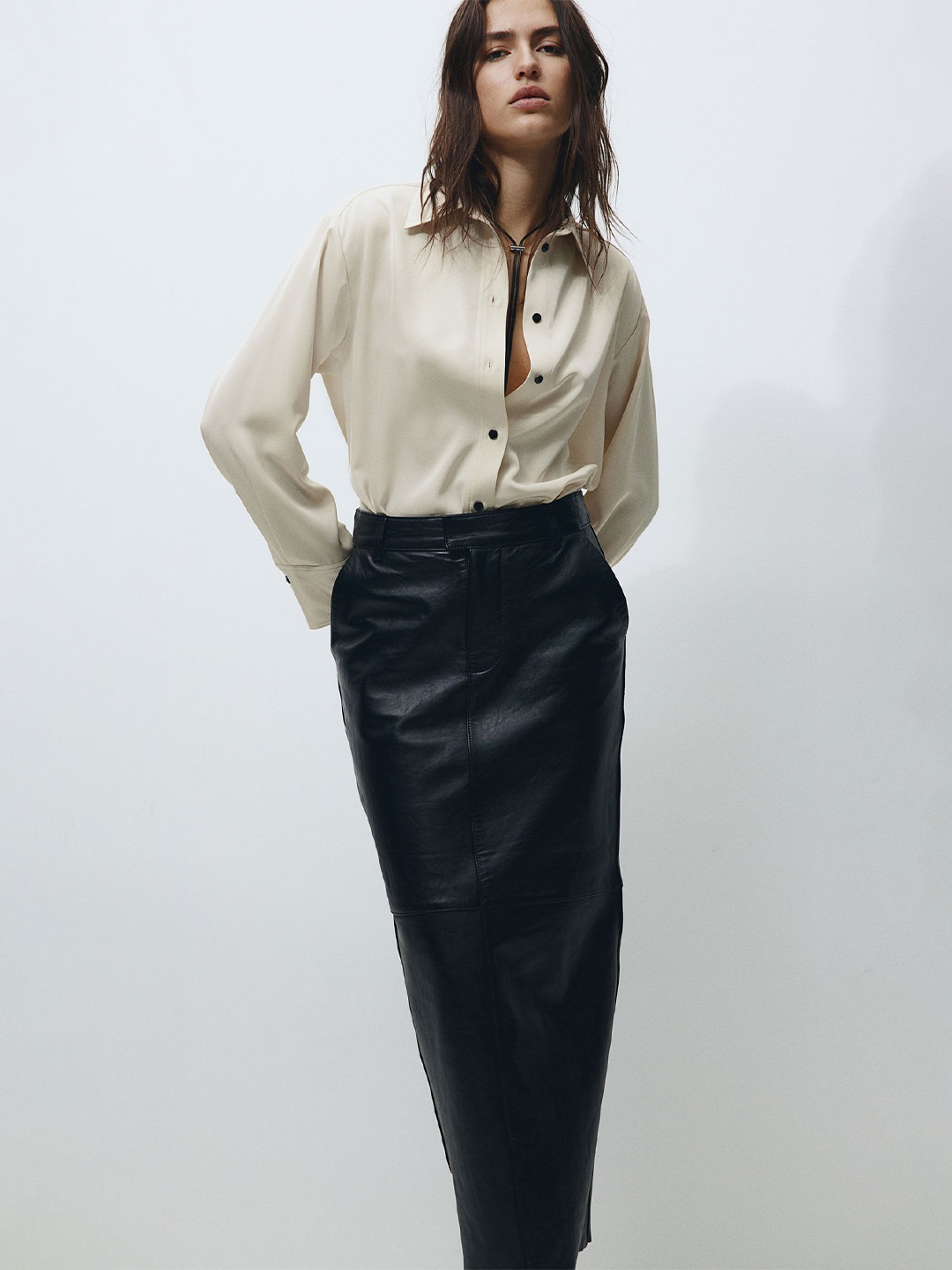 

H&M Twill Blouse, Beige