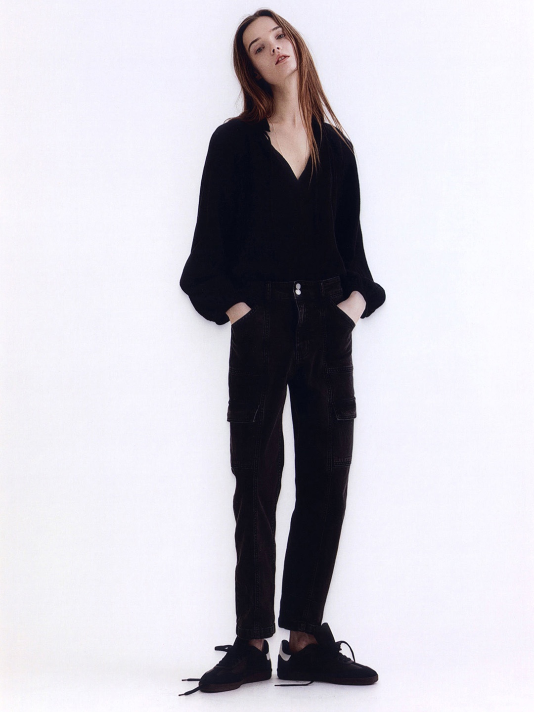 

H&M Women Denim Cargo Jeans, Black