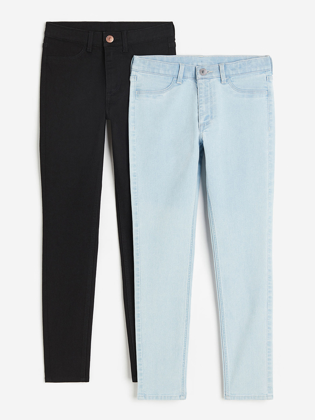 

H&M Girls 2-Pack Skinny Fit Jeans, Black