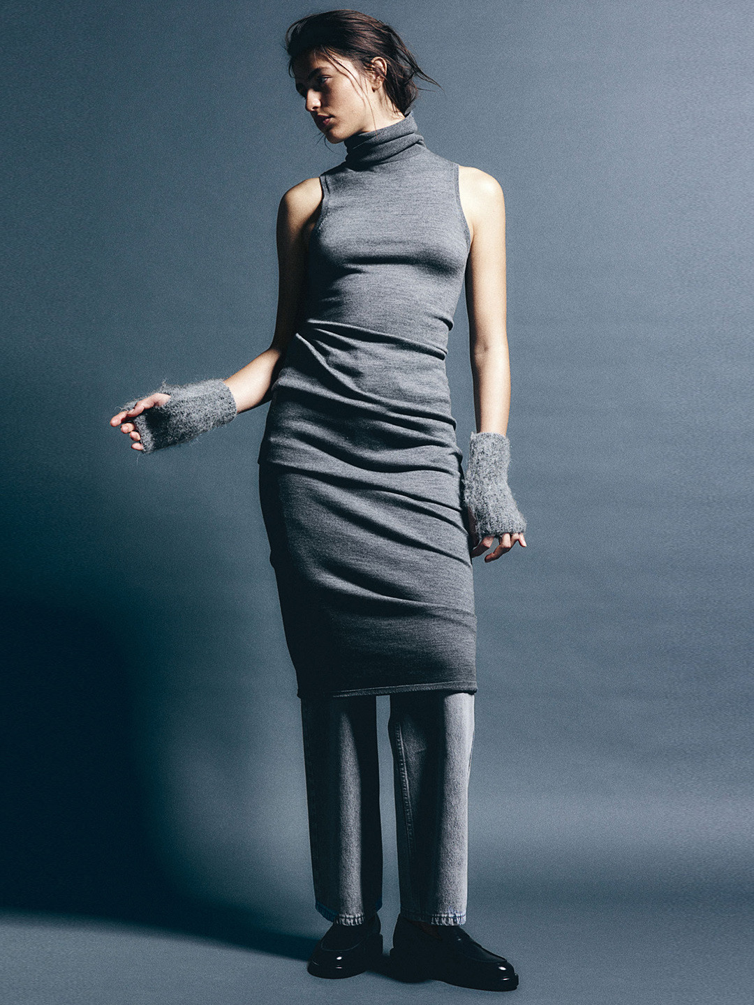 

H&M Women Wide Ultra High Jeans, Grey