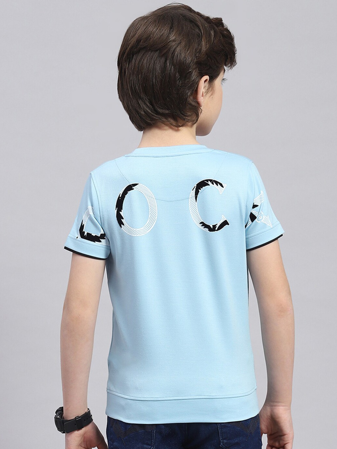 

Monte Carlo Boys Round Neck Short Sleeves Typographic Printed T-shirt, Blue