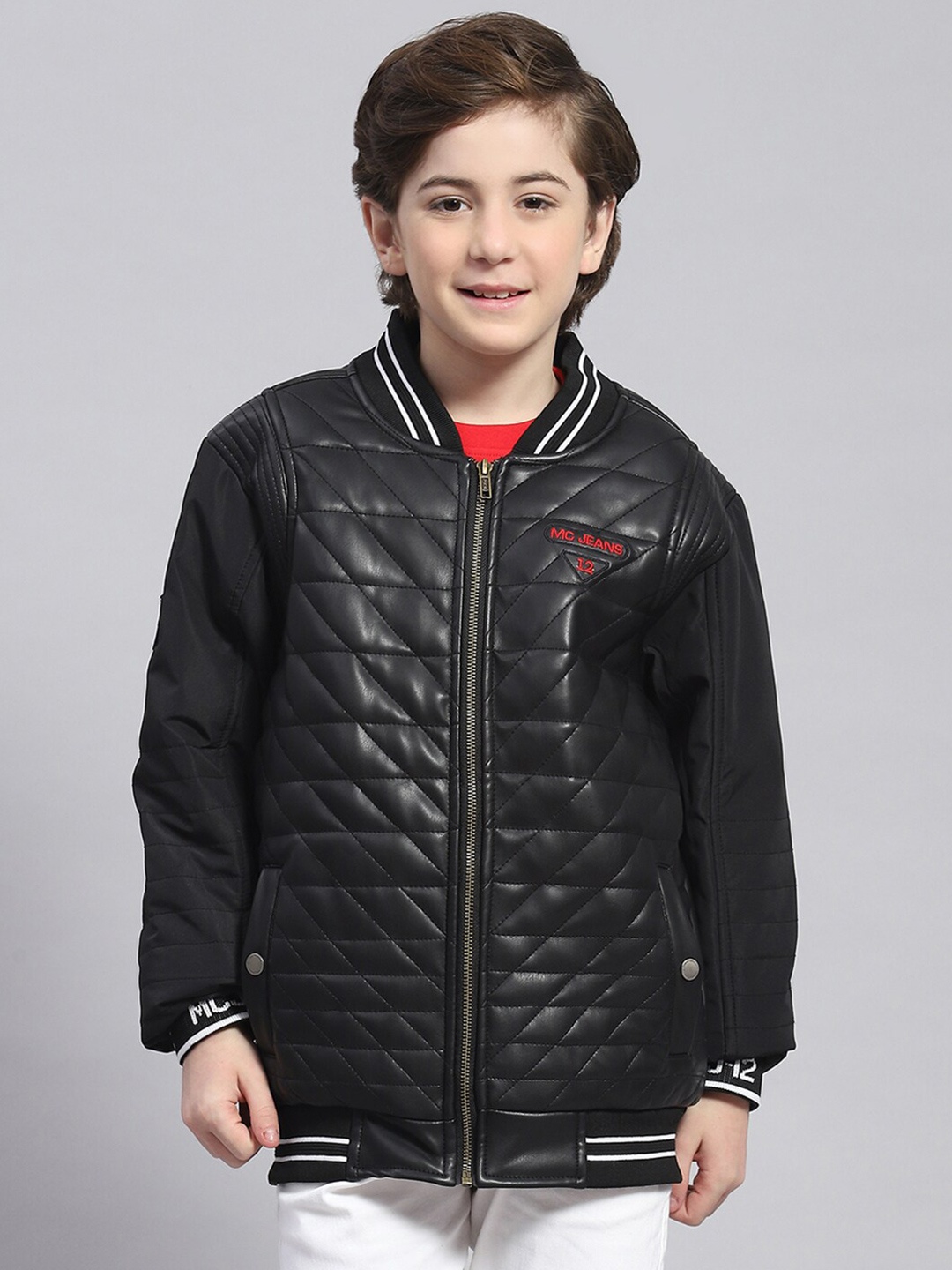 

Monte Carlo Boys Lightweight Mandarin Collar Padded Jacket, Black