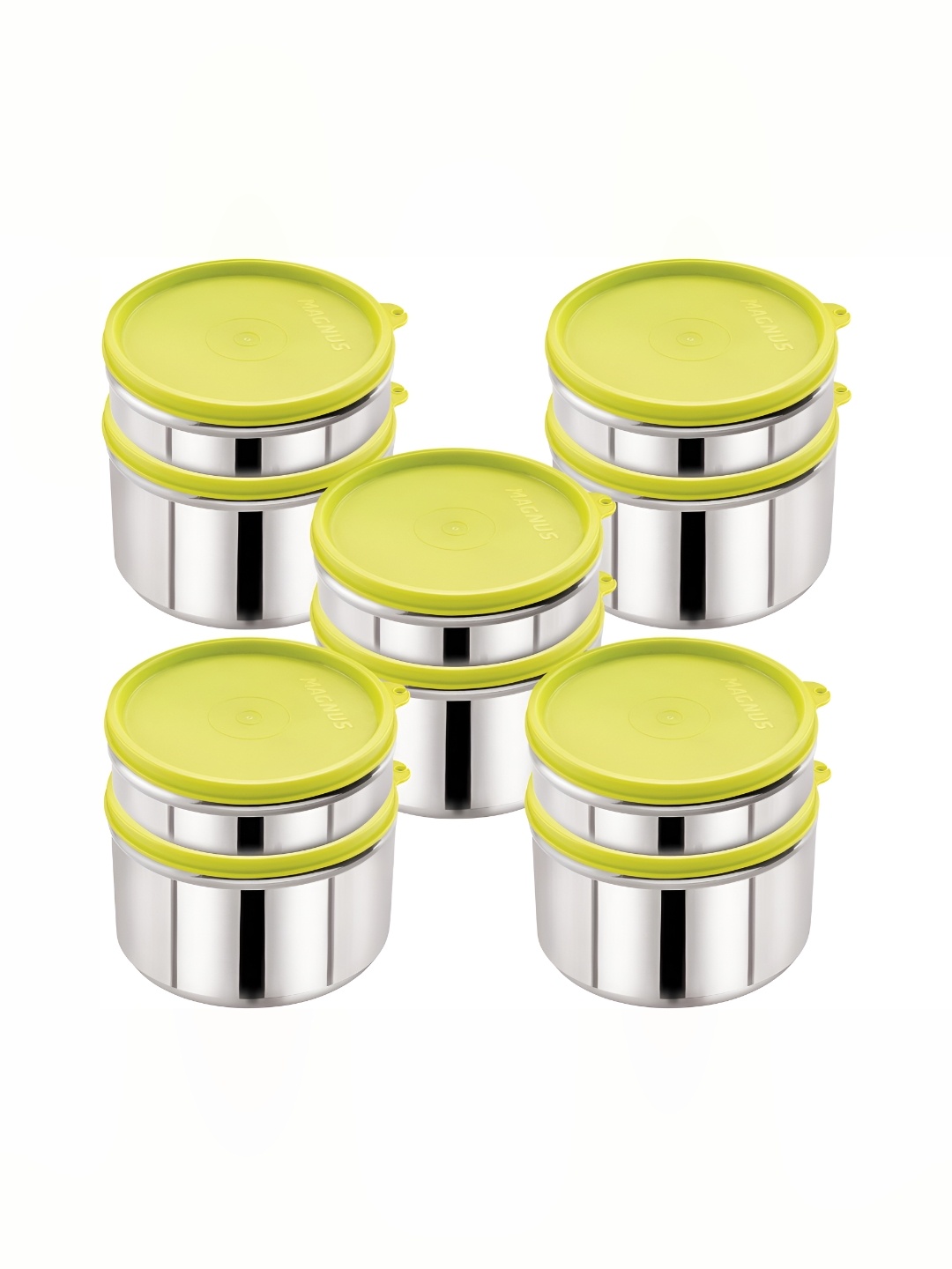 

MAGNUS Green 2 Pcs Stainless Steel Dishwasher and Microwave Safe Fashion Container