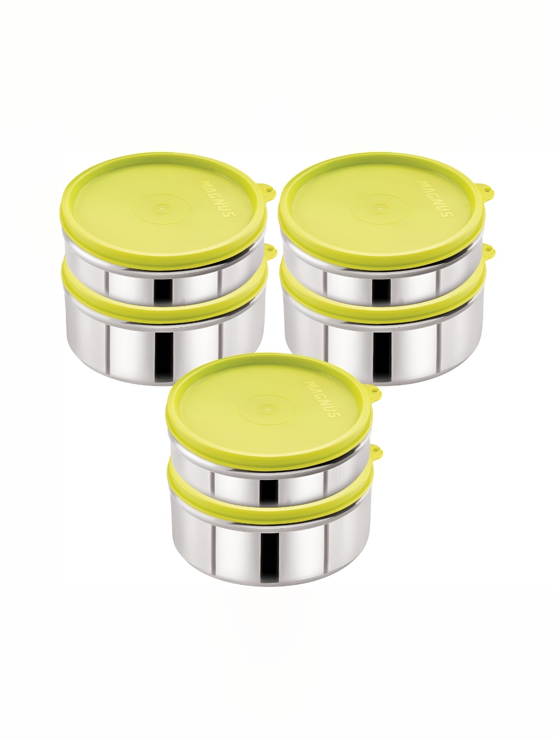 

MAGNUS Green 6 Pieces Stainless Steel Dishwasher Safe Food Containers With Lids