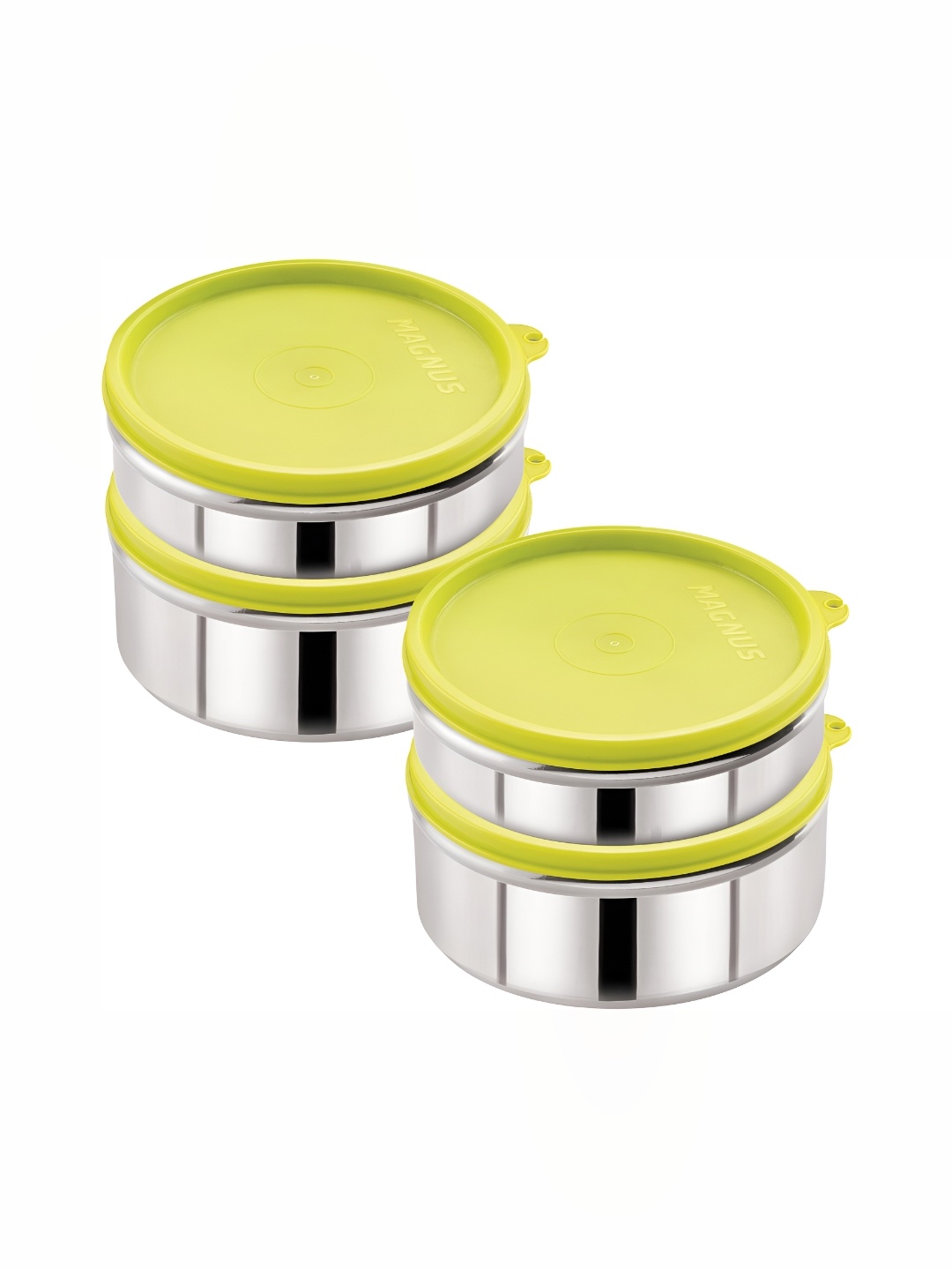 

MAGNUS Green 4 Pieces Stainless Steel Dishwasher Safe Food Containers With Lids