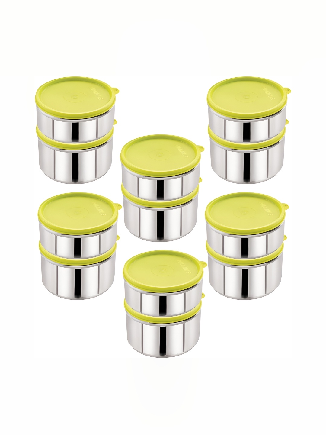 

MAGNUS Green 12 Pieces Stainless Steel Dishwasher Safe Food Containers With Lids