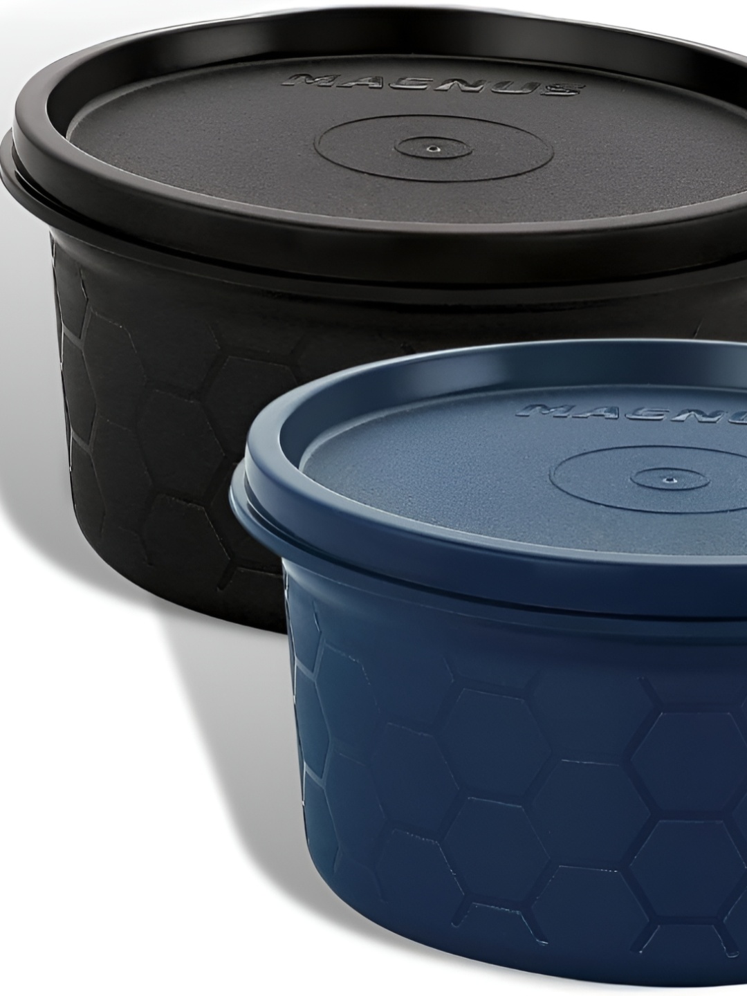 

MAGNUS Blue & Black 2 Pieces Stainless Steel Microwave Safe Food Containers 400 ML Each