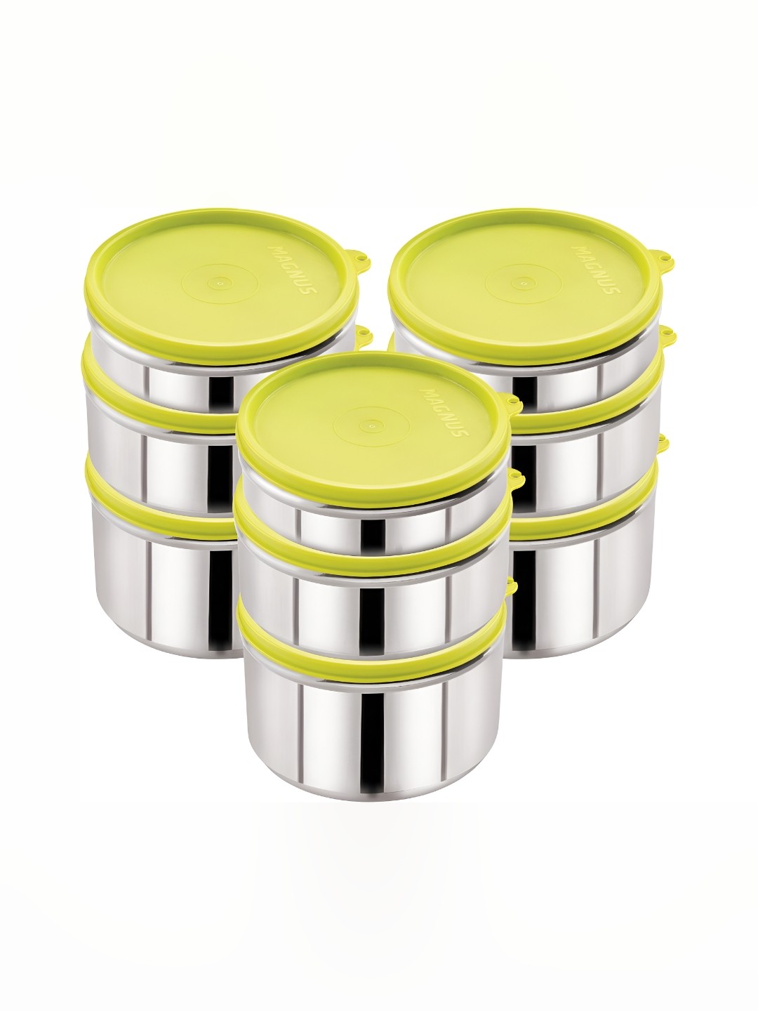 

MAGNUS Green 9 Pieces Stainless Steel Dishwasher Safe Food Containers With Lids