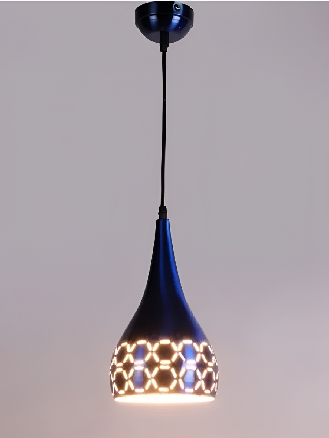 

Areezo Blue Textured Bell Ceiling Lamp