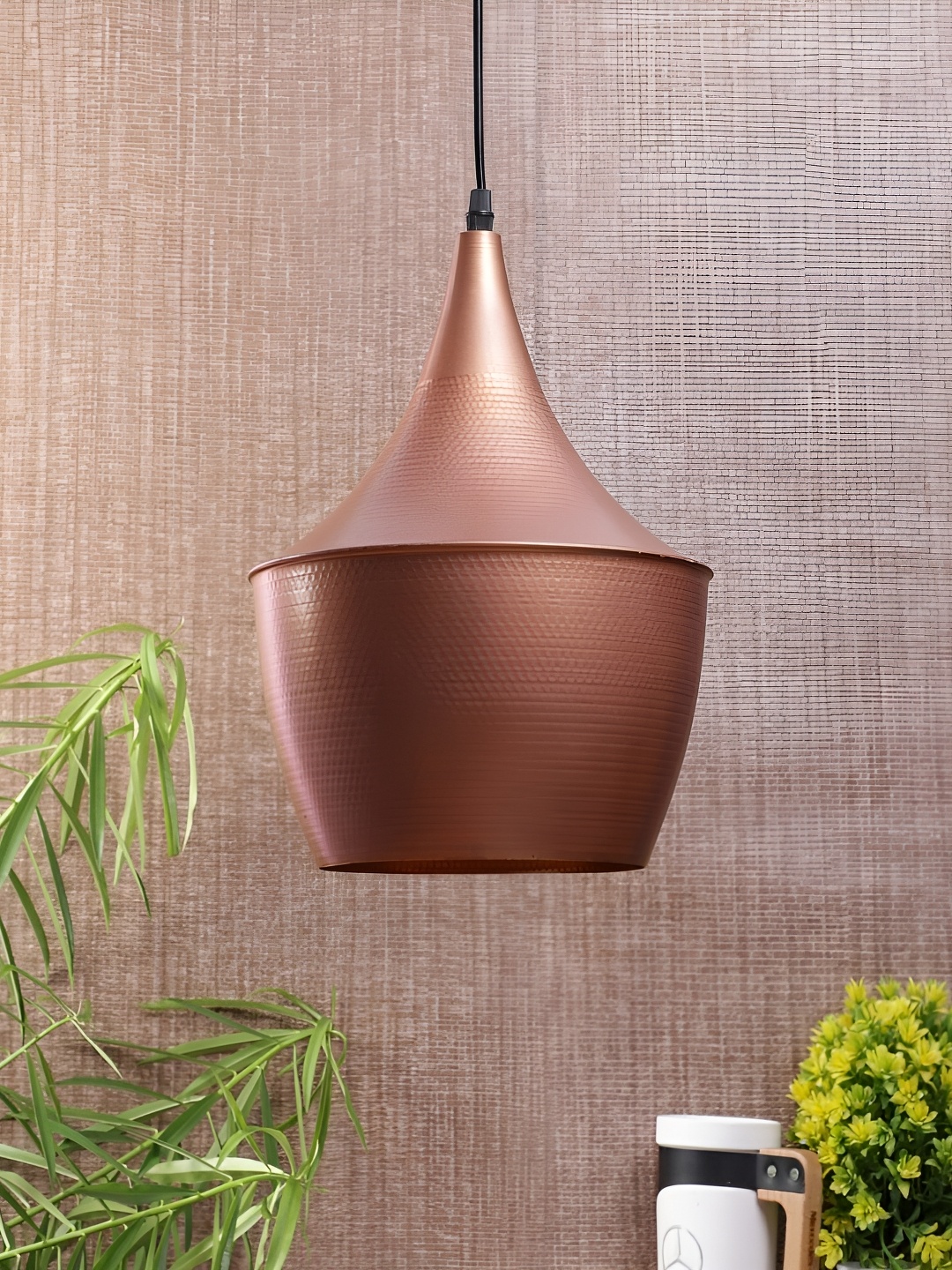 

Areezo Brown Textured Abstract Shaped Aluminium Ceiling Lamp