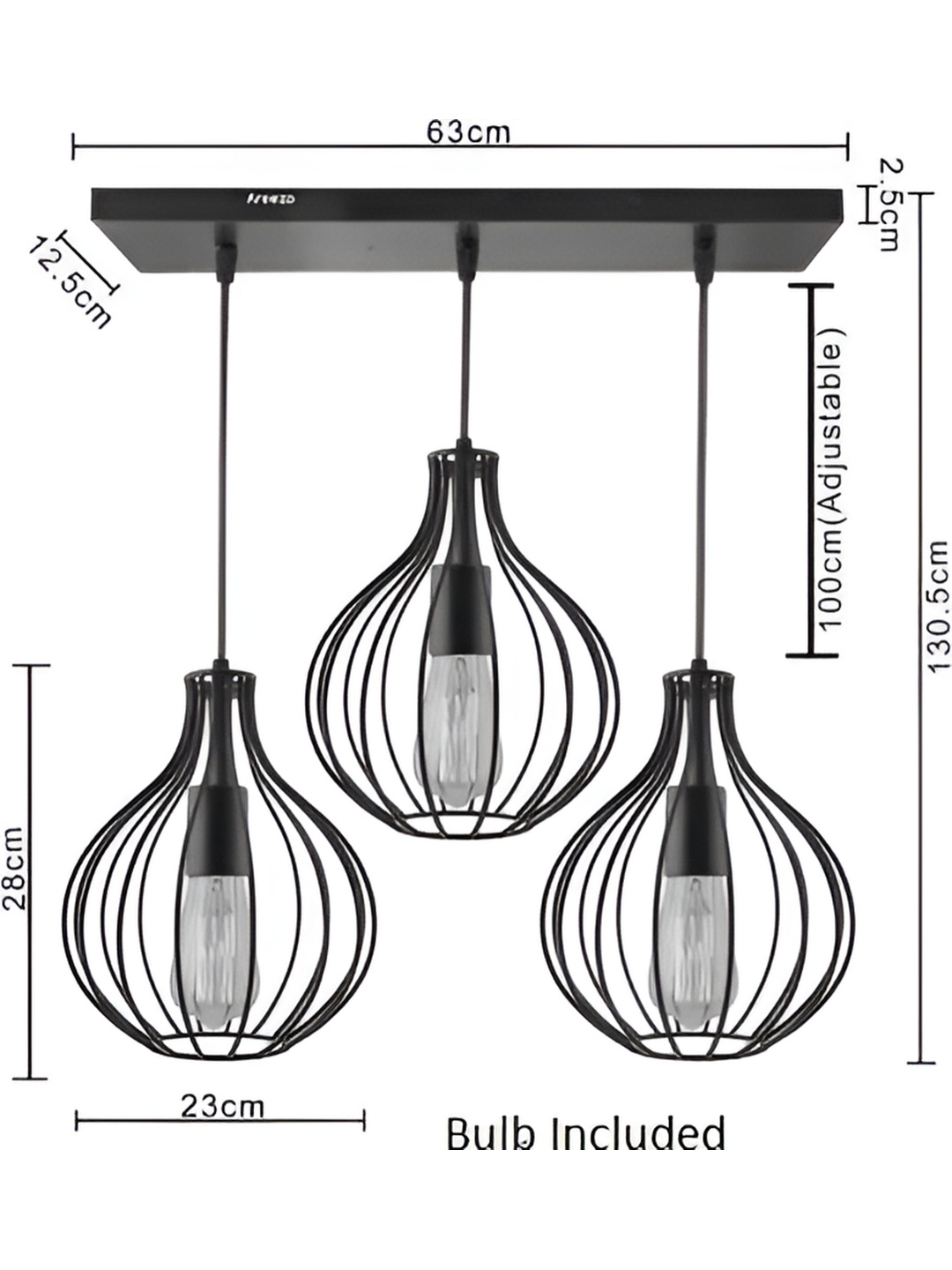 

Areezo Black Textured Bell Metal Ceiling Lamp