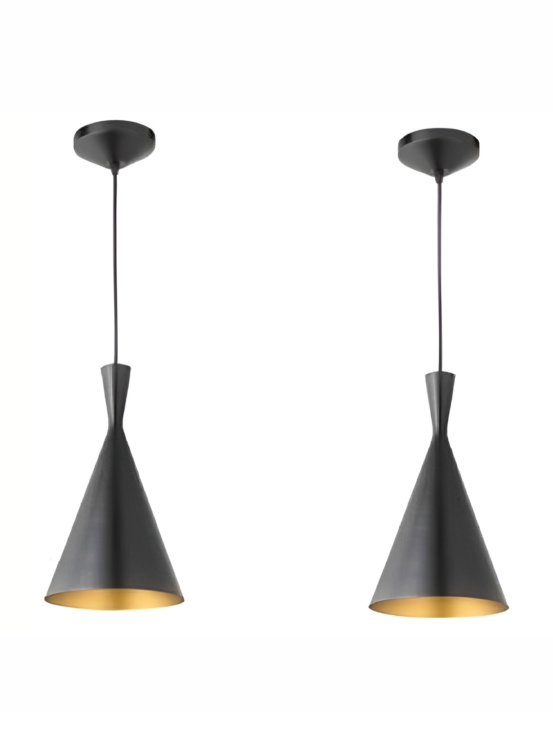 

Areezo Black 2 Pieces Abstract Shaped Metal Ceiling Lamps