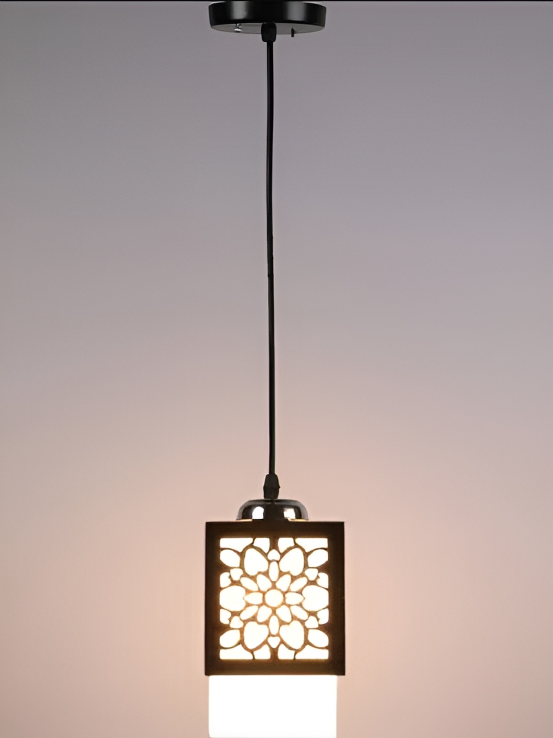 

Areezo Brown Square Textured Metal Ceiling Lamp