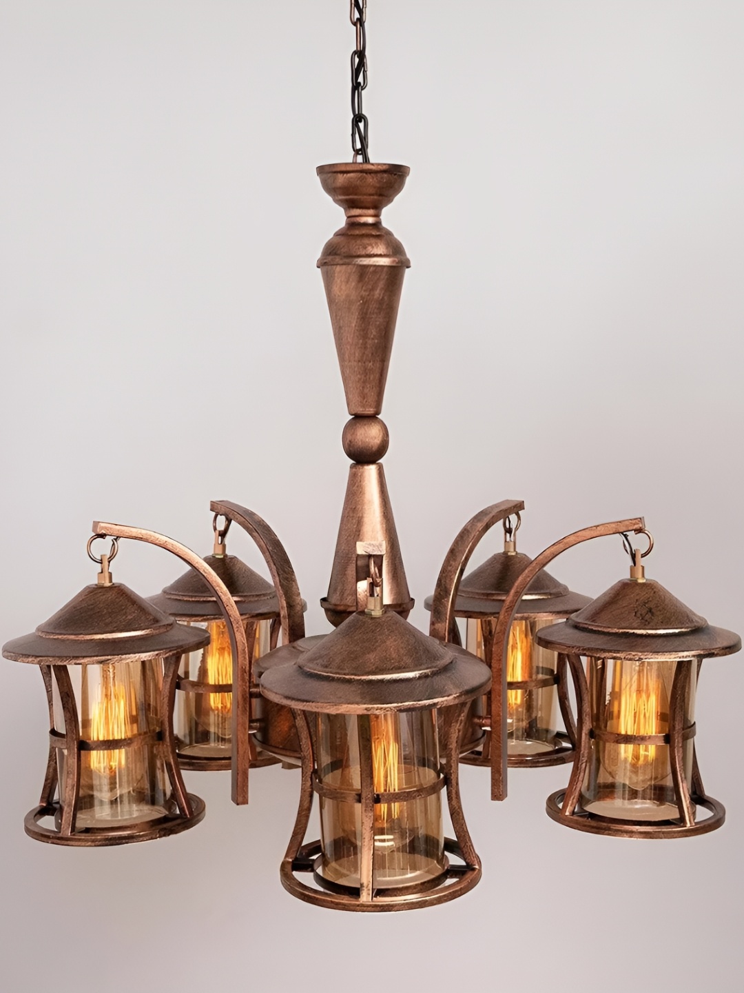 

Areezo Gold-Toned Textured Bell Shaped Ceiling Lamp