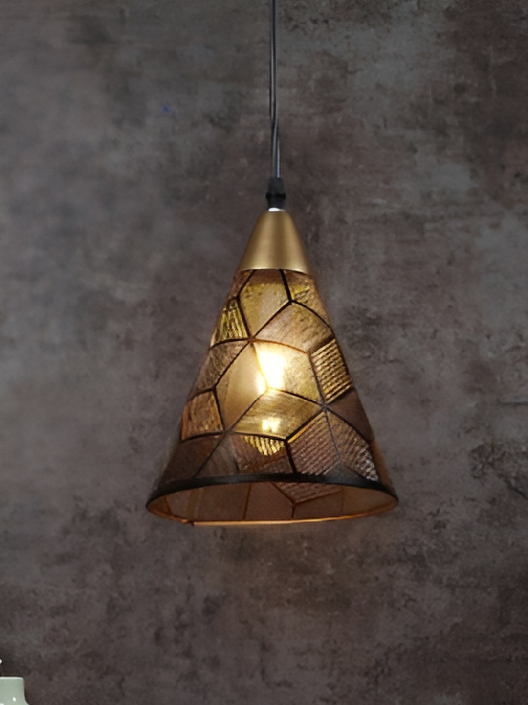 

Areezo Black & Copper Toned Textured Ceiling Lamp