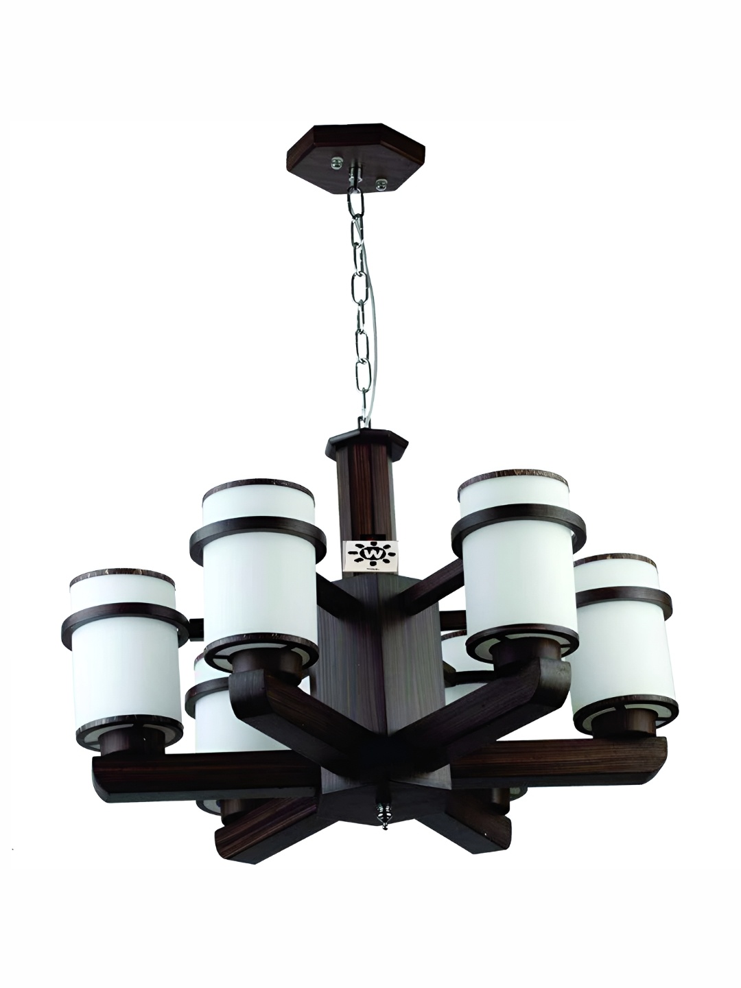 

Areezo Brown & White Contemporary Wooden Ceiling Lamp