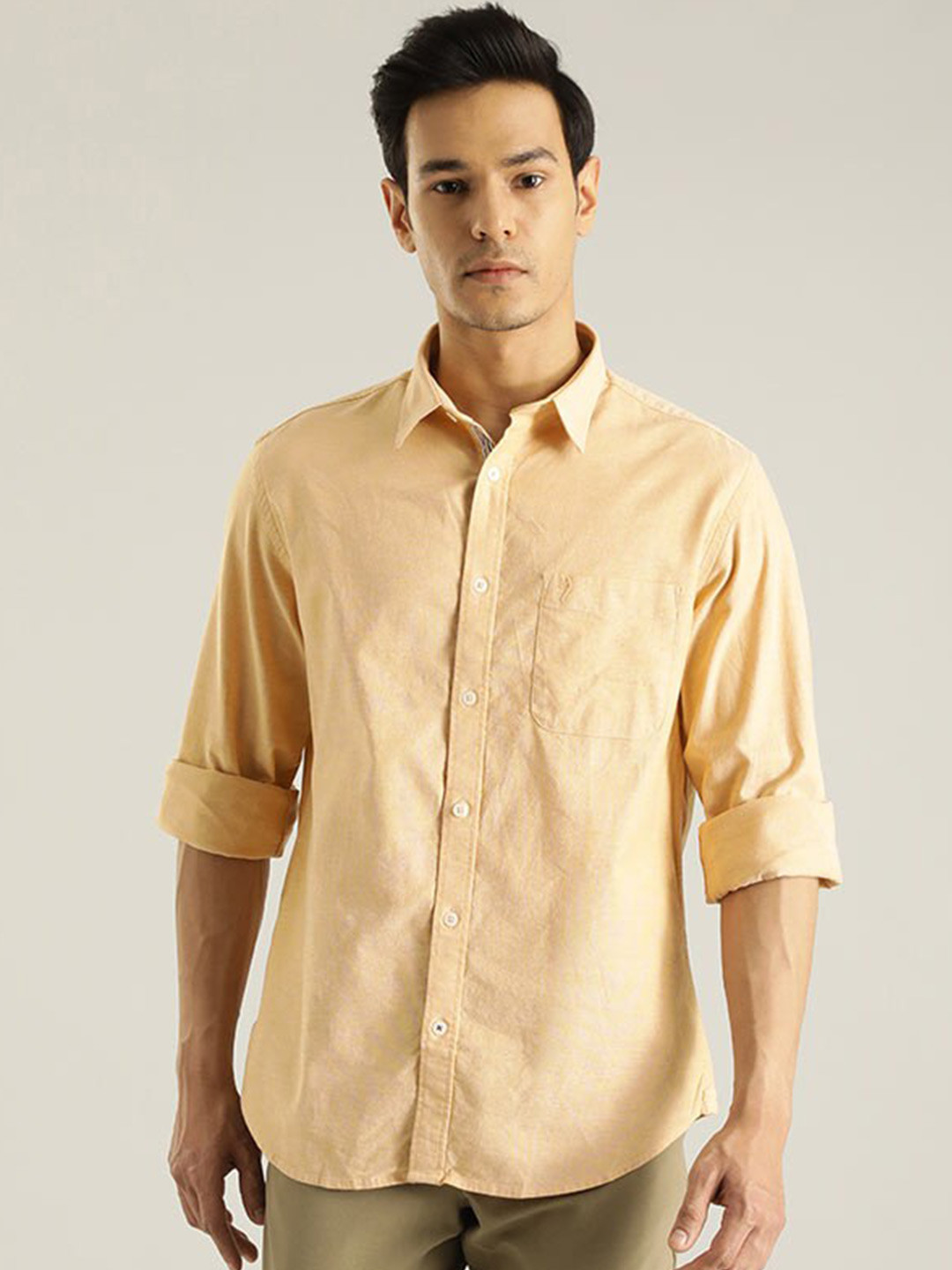 

Indian Terrain Spread Collar Long Sleeves Casual Shirt, Orange