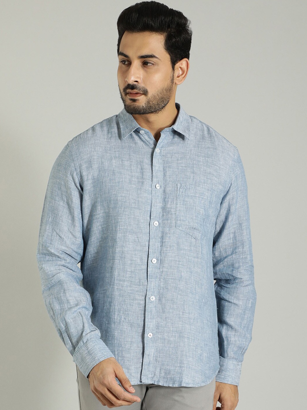 

Indian Terrain Spread Collar Long Sleeves Casual Shirt, Blue