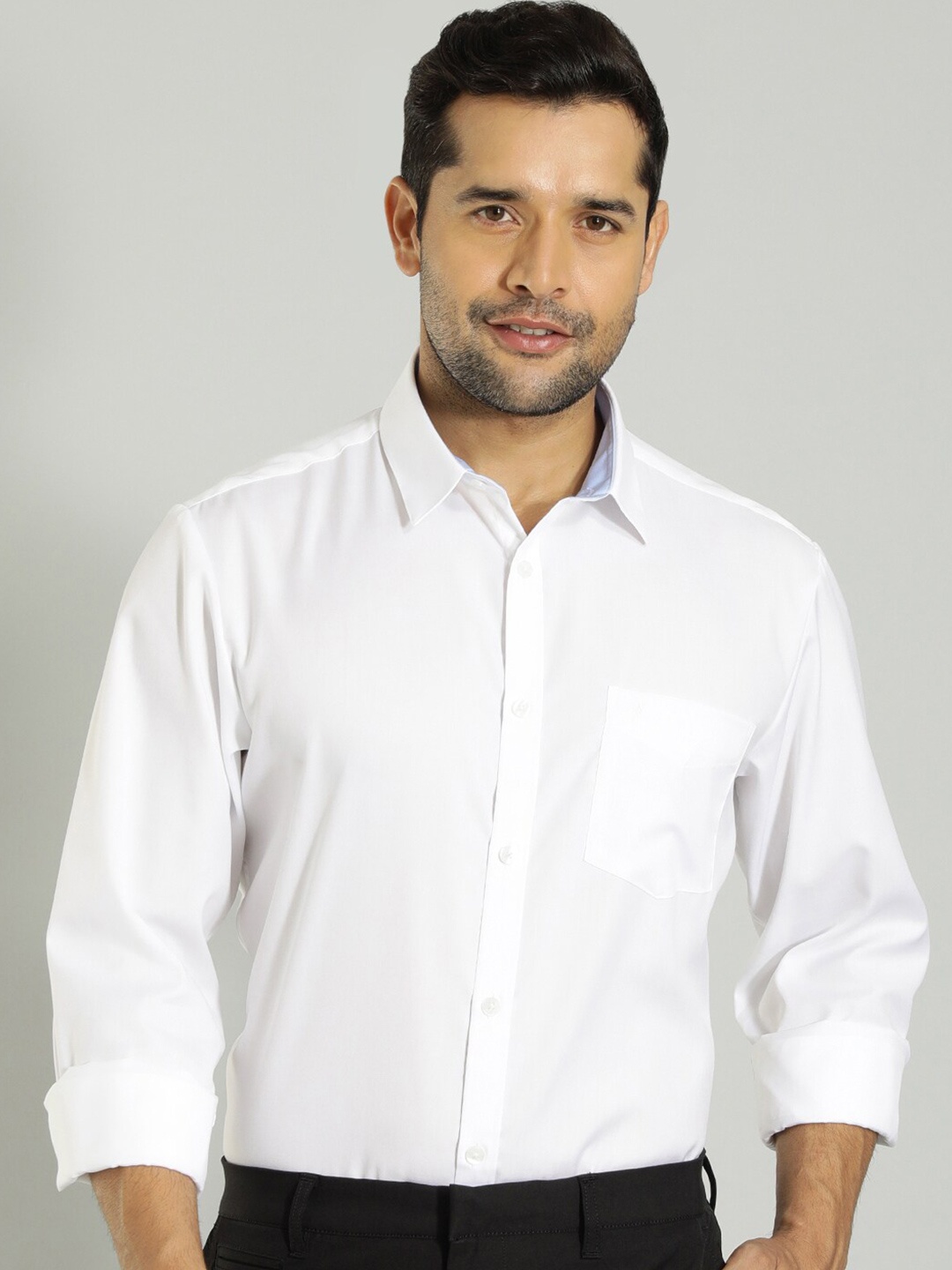 

Indian Terrain Spread Collar Cotton Slim Fit Casual Shirt, White
