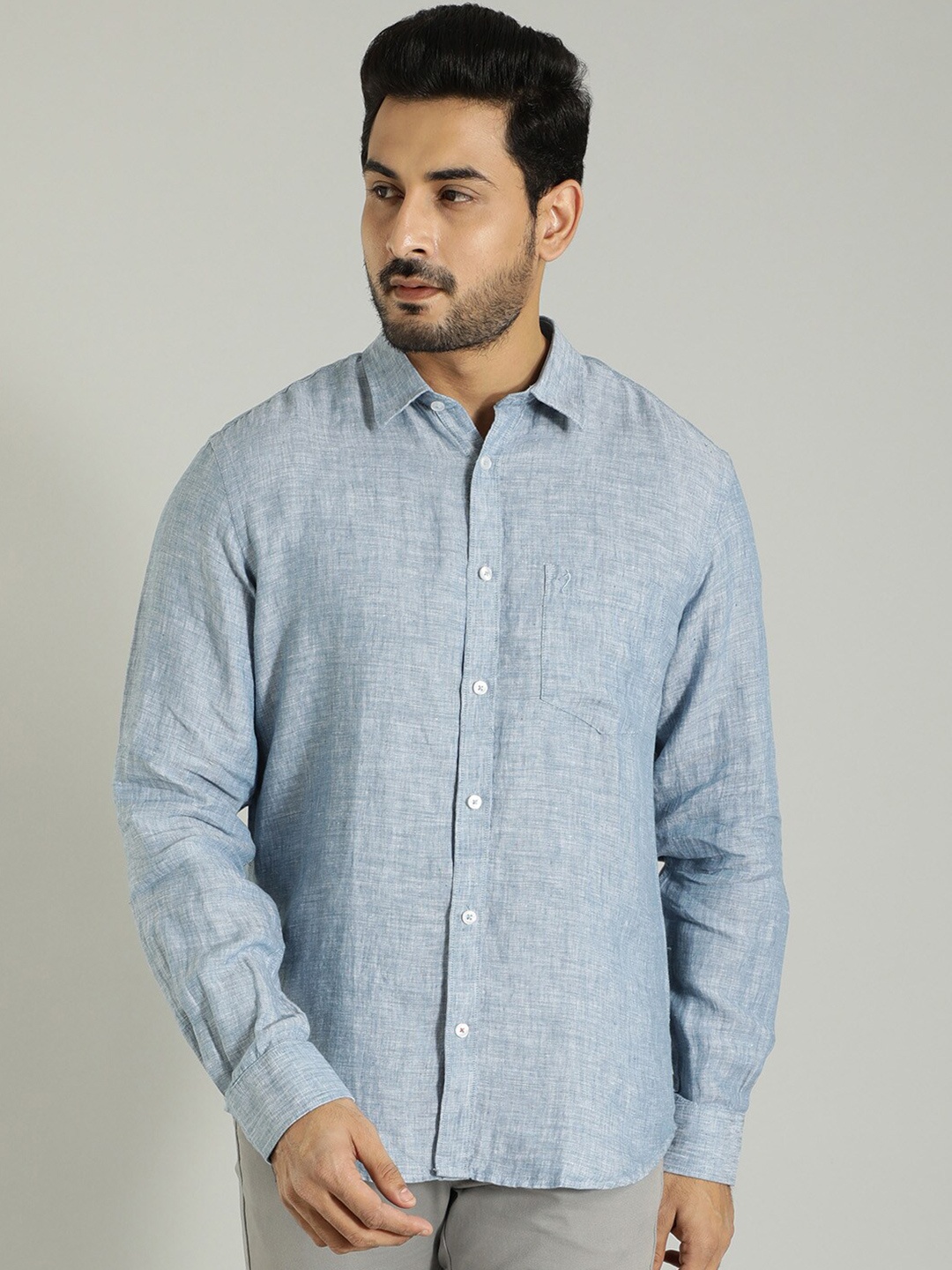 

Indian Terrain Opaque Cotton Casual Shirt, Blue