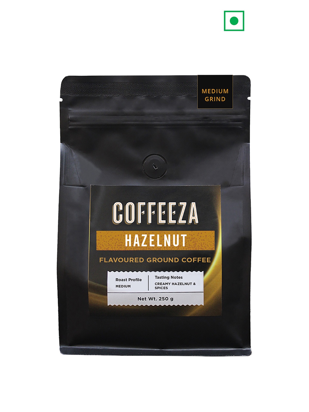 

Coffeeza Hazelnut Flavoured Medium Grind Ground Coffee - 250gm, Black