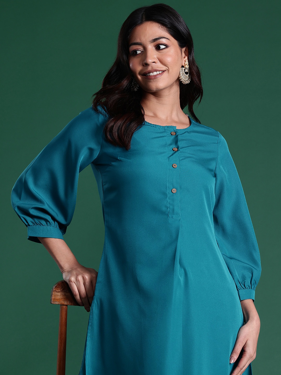 

Sangria Women Solid Kurta, Teal