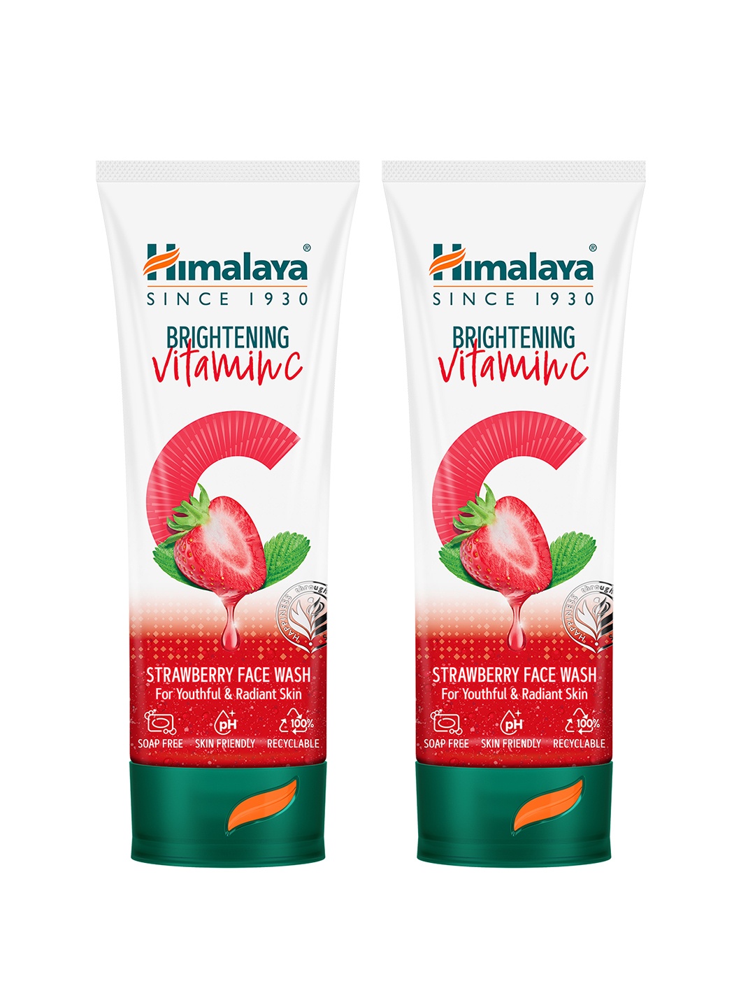 

Himalaya Set of 2 Brightening Vitamin C Strawberry Face Wash For Youthful Skin- 100ml Each, Red