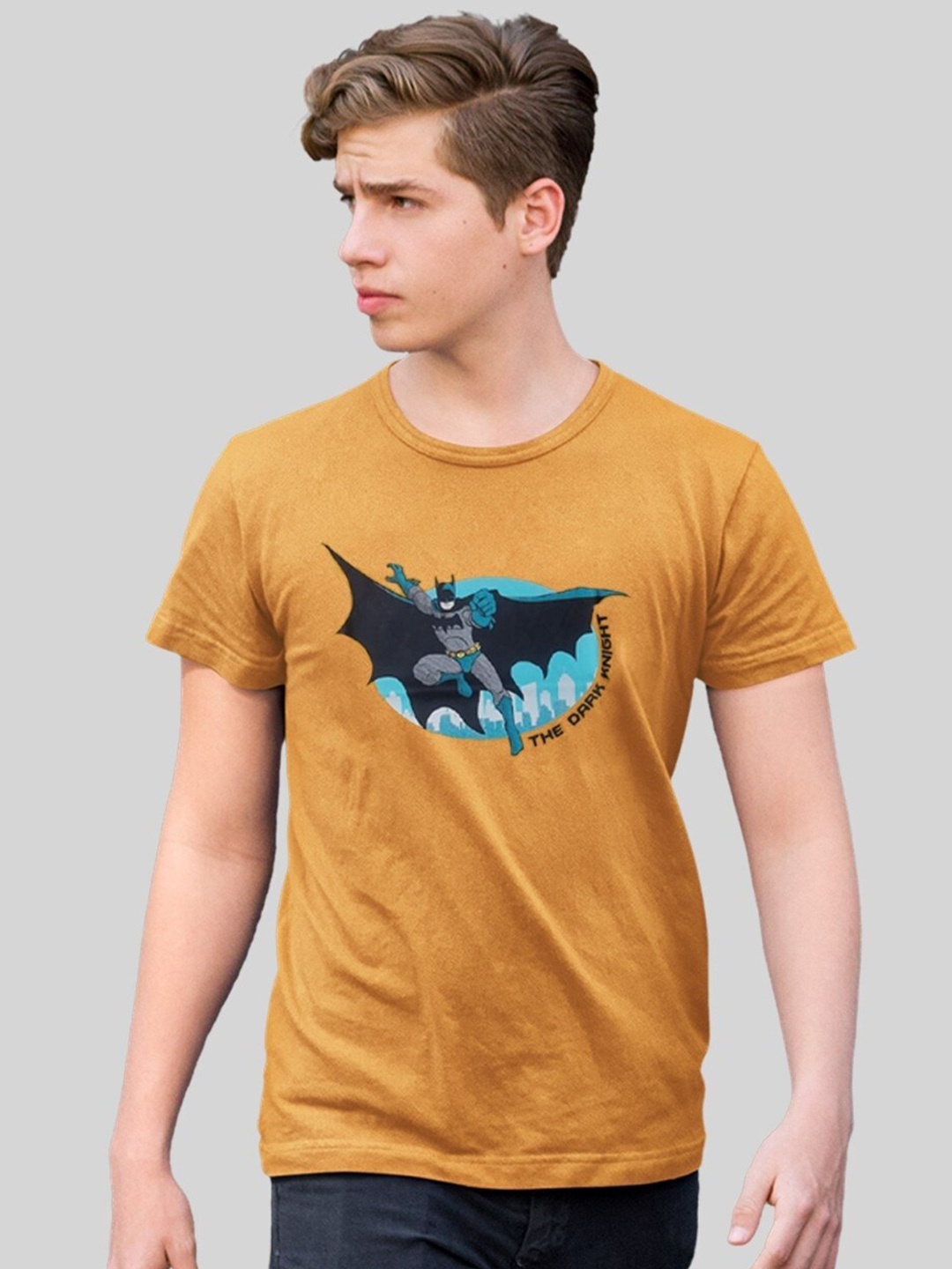 

Minute Mirth Batman Printed T-shirt, Mustard