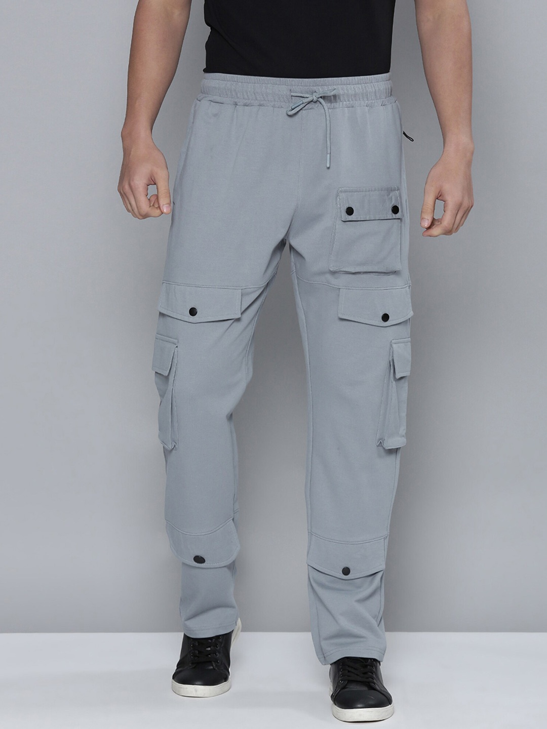 

Maniac Men Cotton Straight Fit Mid-Rise Track Pants, Grey