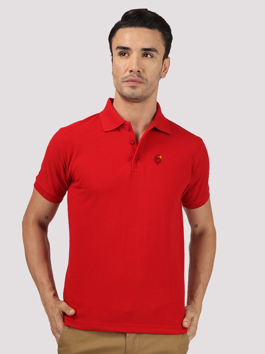 

Greylongg Polo Collar T-shirt, Red