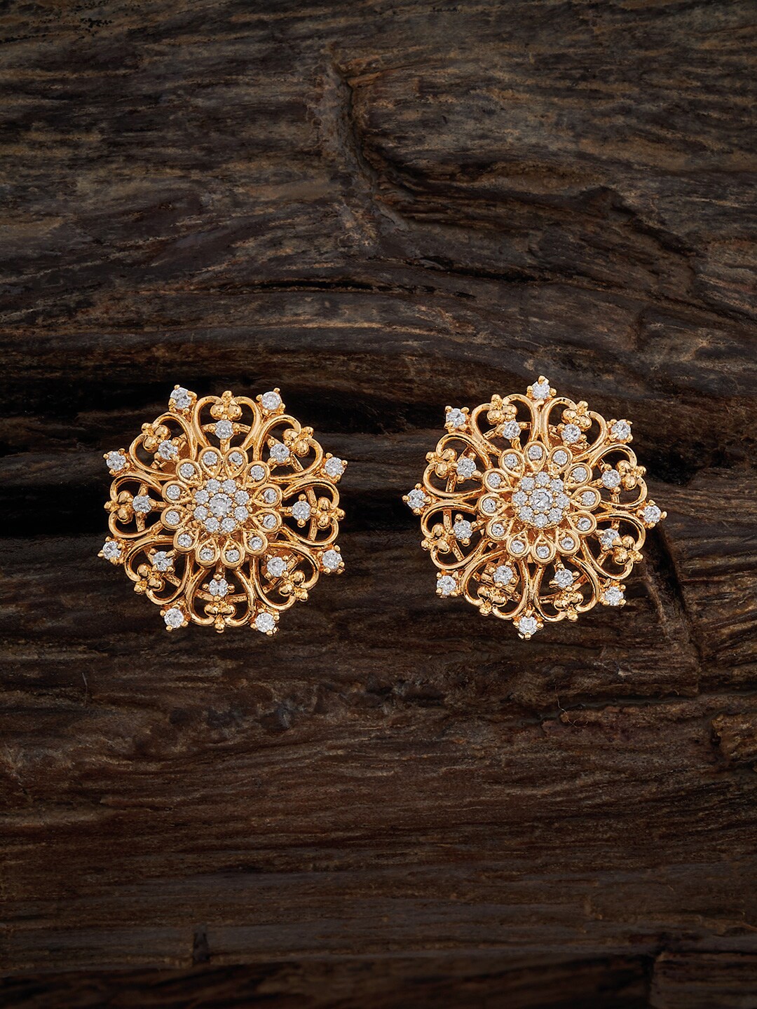 

Kushal's Fashion Jewellery Gold Plated Zircon Circular Stud Earrings