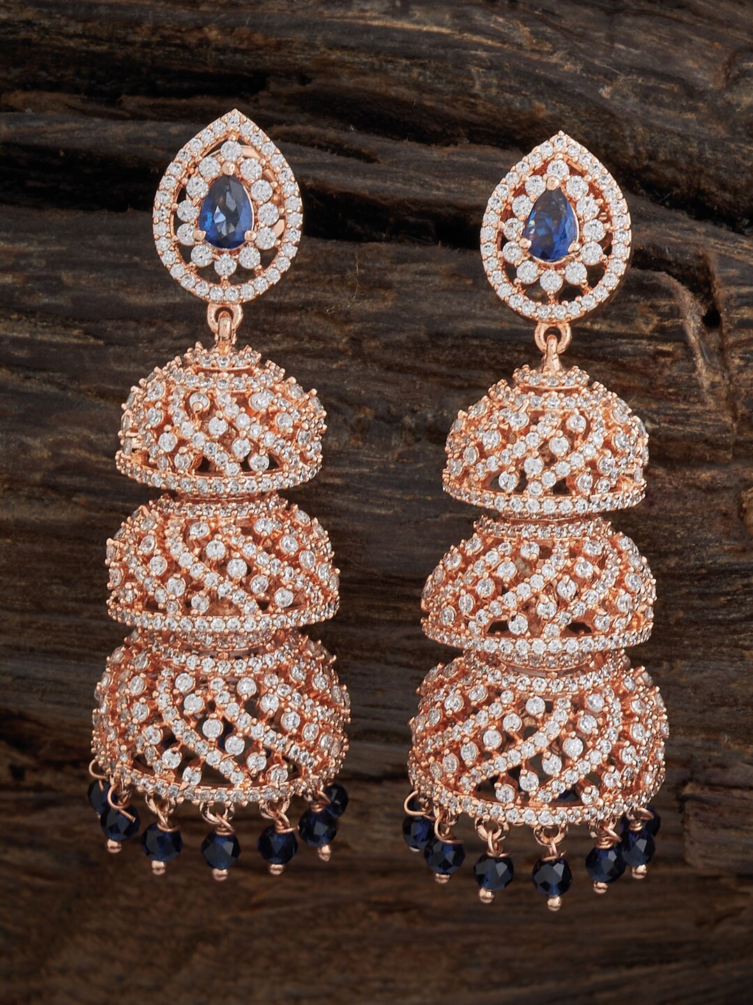 

Kushal's Fashion Jewellery Rose Gold Plated Dome Shaped Jhumkas