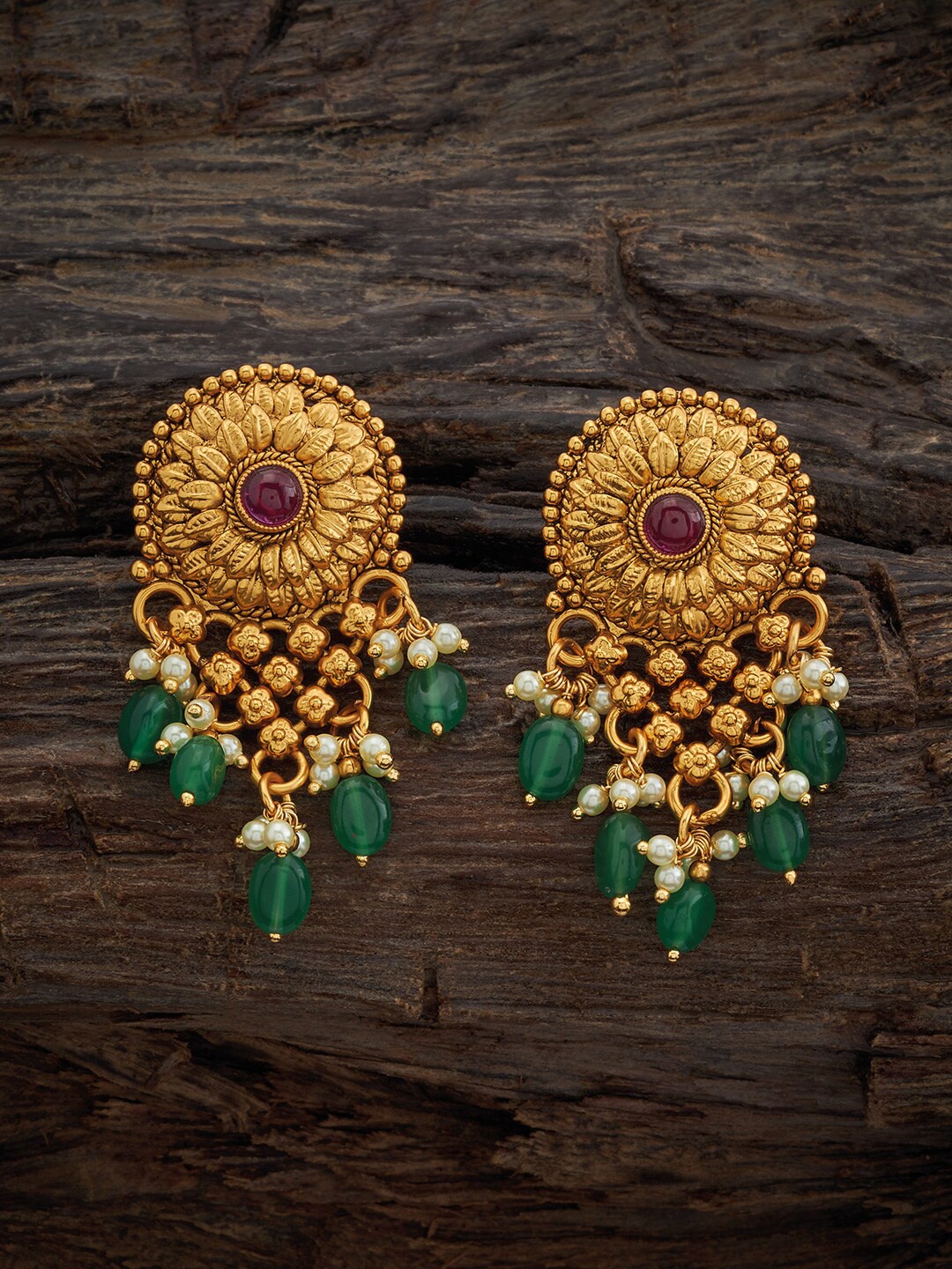 

Kushal's Fashion Jewellery Gold Plated Classic Antique Drop Earrings