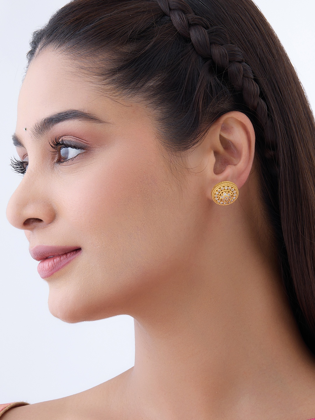 

Kushal's Fashion Jewellery Gold Plated 92.5 Pure Silver Classic Stud Earrings