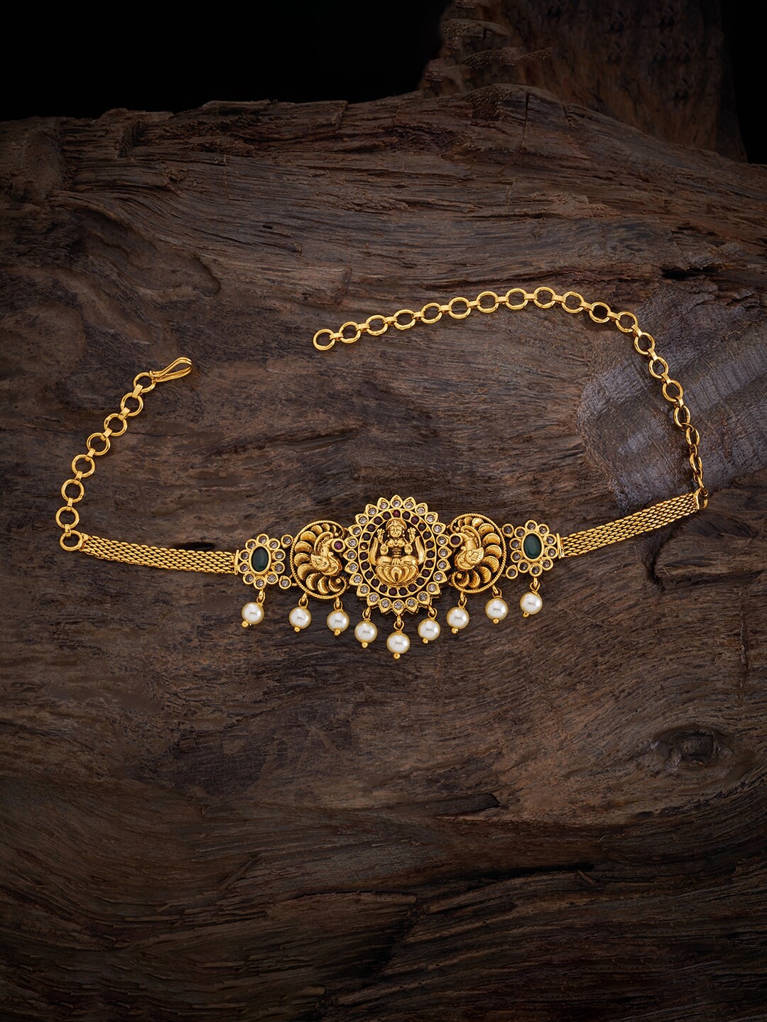 

Kushal's Fashion Jewellery Women Antique Gold-Plated Armlet Bracelet, Red