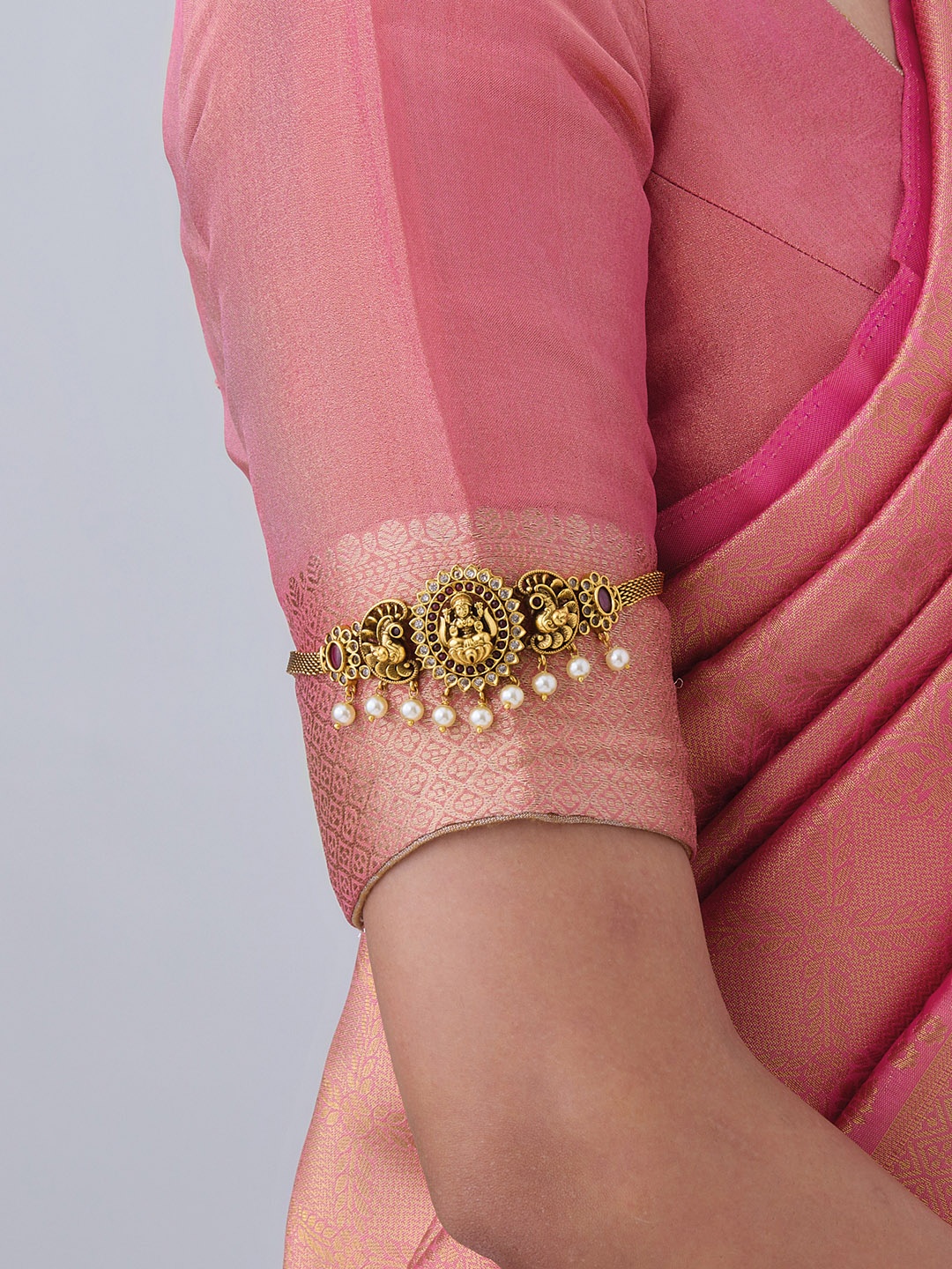 

Kushal's Fashion Jewellery Gold-Plated Antique Armlet Bracelet