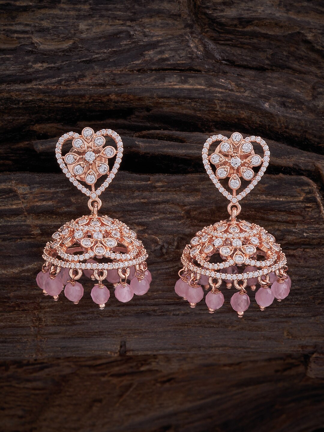 

Kushal's Fashion Jewellery Rose Gold-Plated Dome Shaped Jhumkas