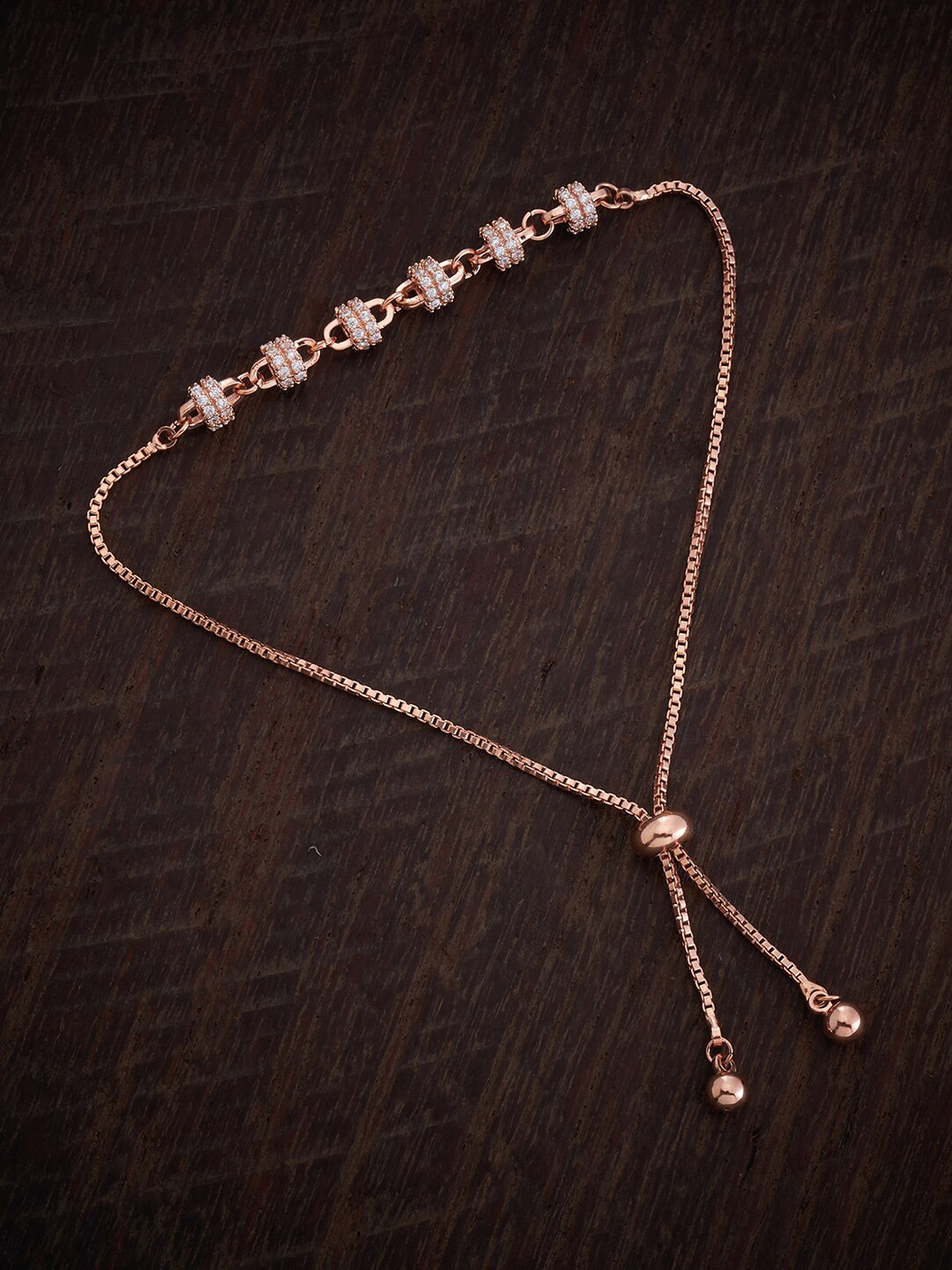 

Kushal's Fashion Jewellery Rose Gold-Plated Cubic Zirconia Armlet Bracelet