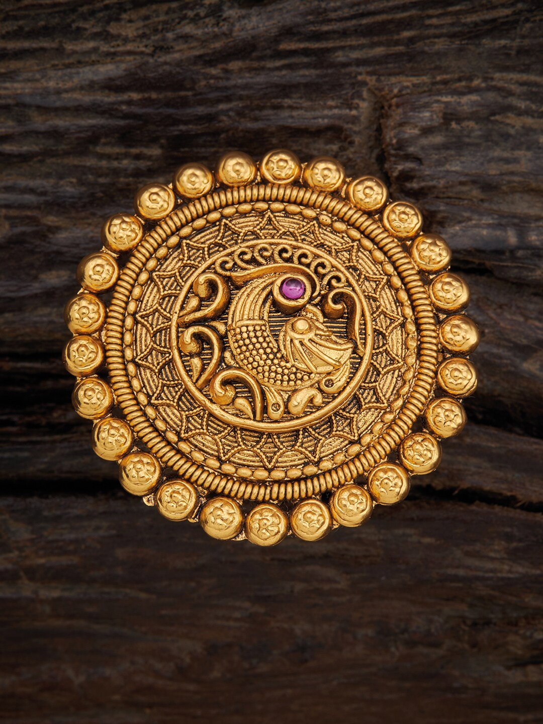 

Kushal's Fashion Jewellery Gold Plated Stones Studded Ring