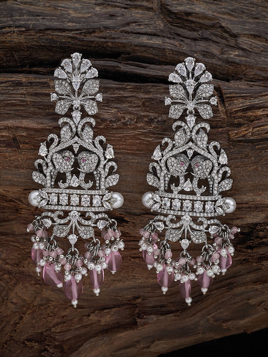

Kushal's Fashion Jewellery Rhodium-Plated Classic Drop Earrings, Silver