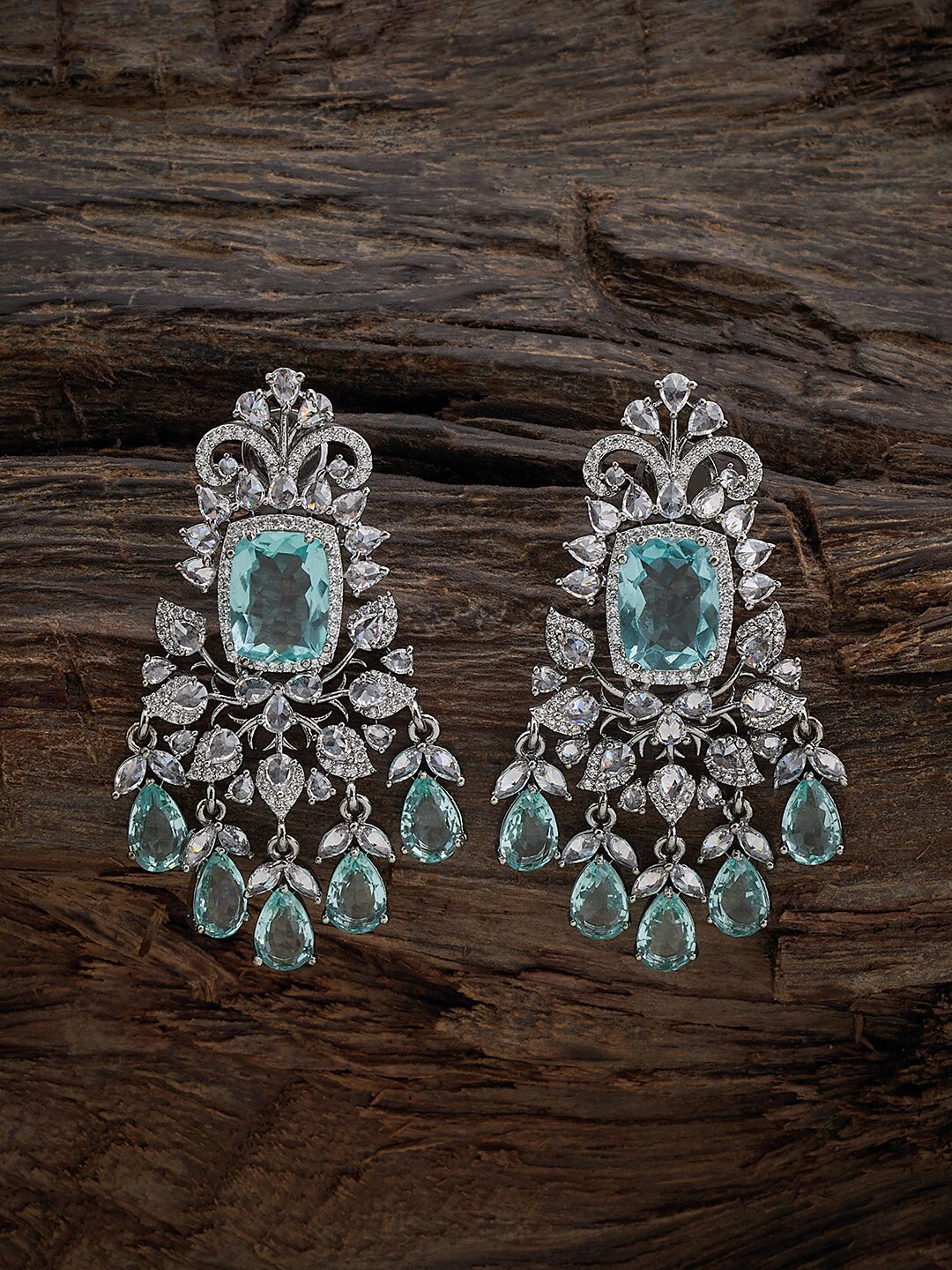

Kushal's Fashion Jewellery Rhodium-Plated Classic Drop Earrings, Silver